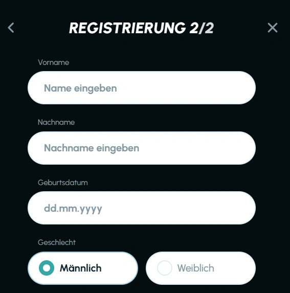 Slotexo Casino Registration step 2