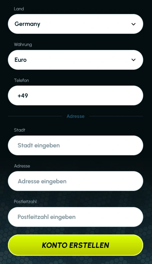 Slotexo Casino Registration step 3